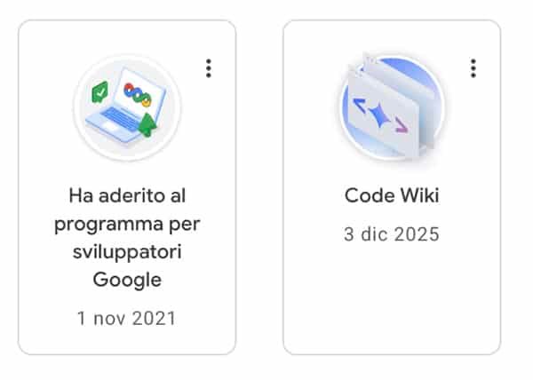 Badge Google Developer Program e Code Wiki di Roberto Zanoni
